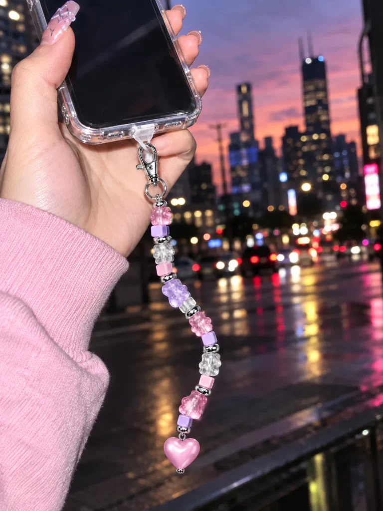 Bubble Pixel Drop Charm worn or in use