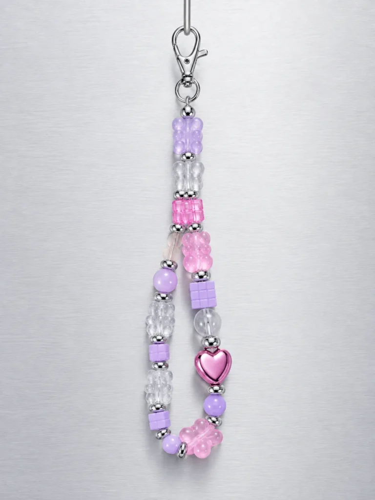 Bubble Pixel Earbud Case Charm hanging from its clasp