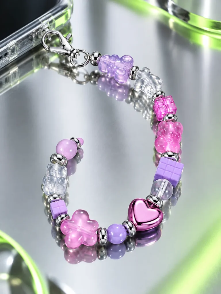 Bubble Pixel Earbud Case Charm close up