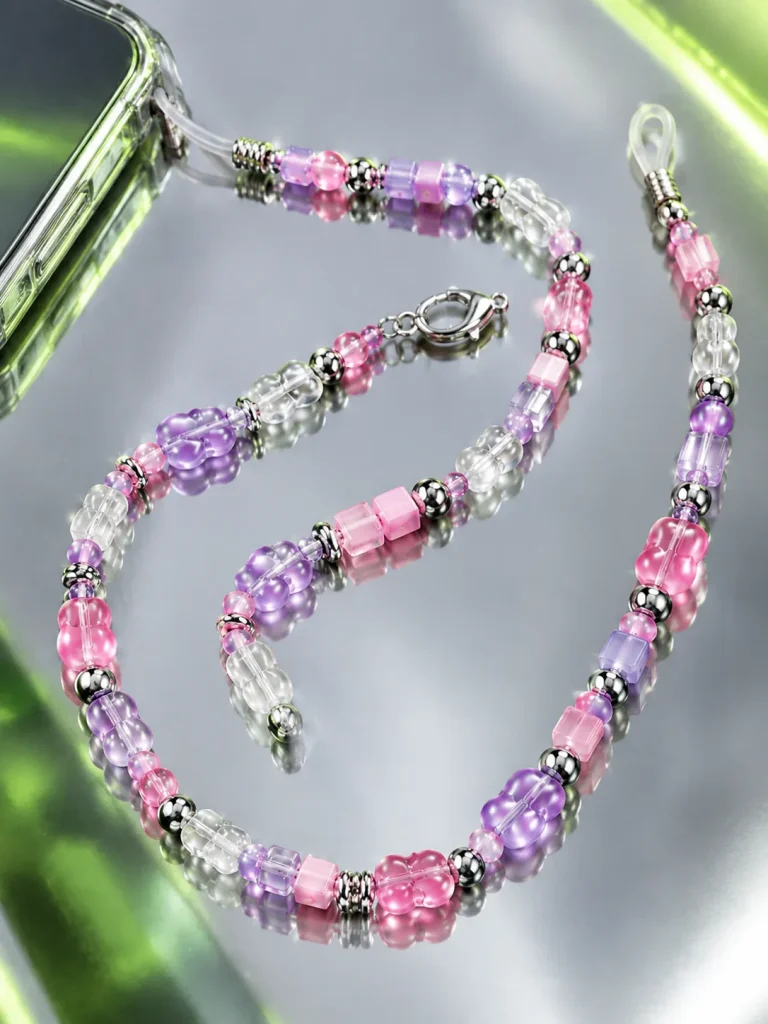 Bubble Pixel Glasses Chain close up