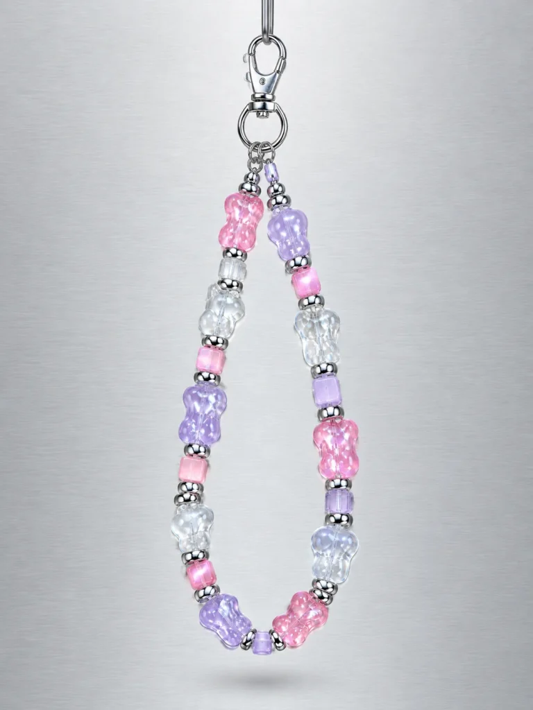 Bubble Pixel Wrist Loop hanging from its clasp
