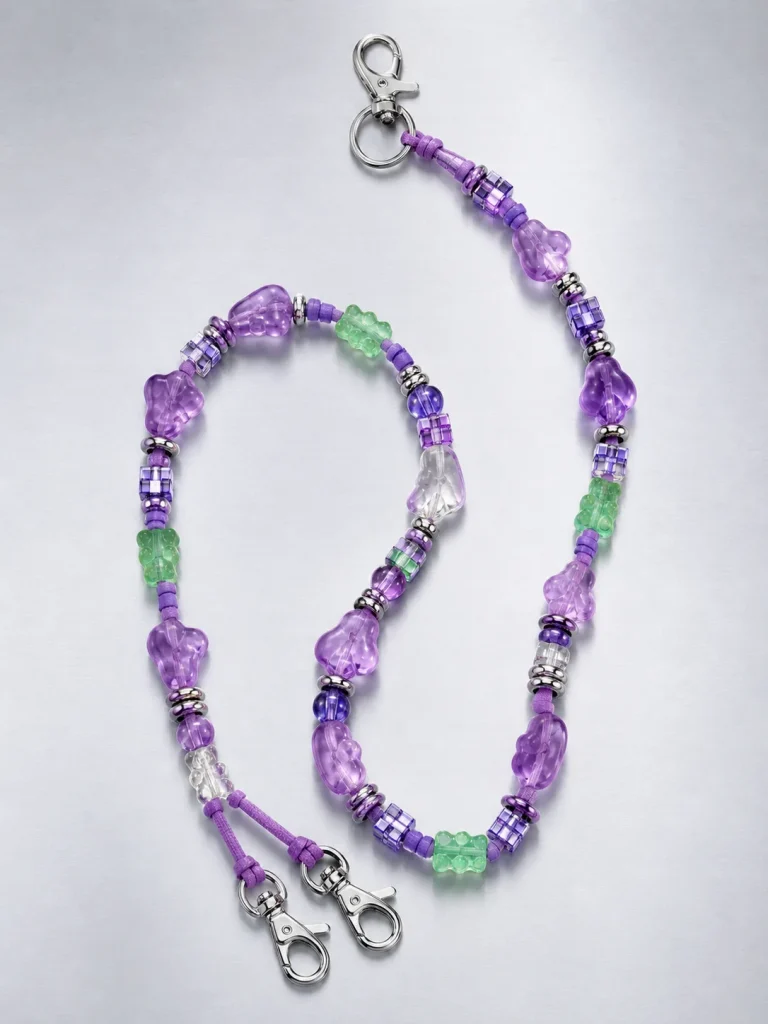 Grape Soda Crossbody Lanyard, laid flat