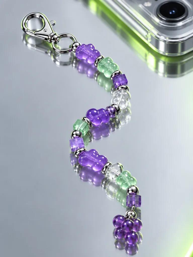 Grape Soda Earbud Case Charm close up