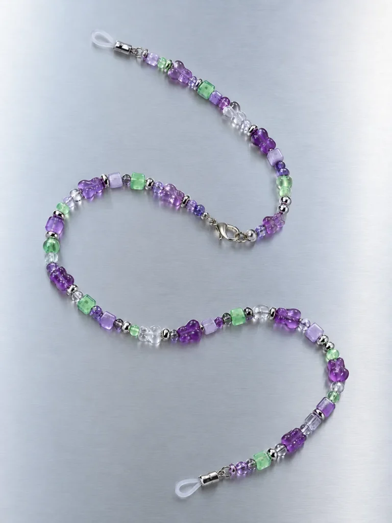 Grape Soda Glasses Chain, laid flat