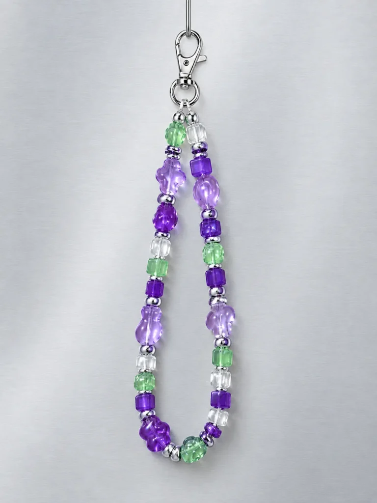 Grape Soda Wrist Loop hanging from its clasp
