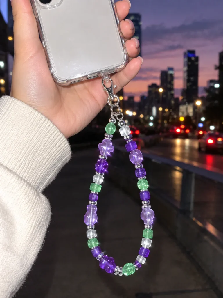 Grape Soda Wrist Loop worn or in use