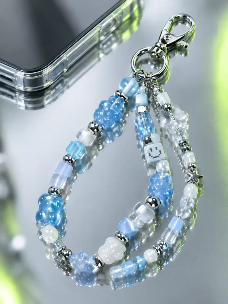 Ice Byte Keyring Cluster close up
