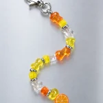 Tangerine Glitch Earbud-Case-Anhänger, flach ausgelegt