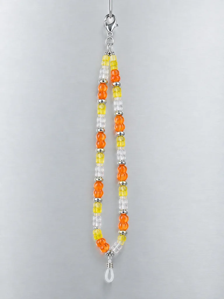 Tangerine Glitch Glasses Chain hanging from its clasp