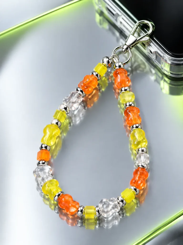 Tangerine Glitch Wrist Loop close up
